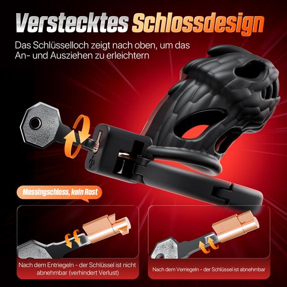 PRONFANS Peniskäfig Sex toys Chastity cage Männer 8 Größen in 1, Keuschheitskäfig herren Sex spielzeug für Paare Männer Sex Sexspielzeug Invisible Lock, Sex toyset für man keuschheitsgürtel Schwarz