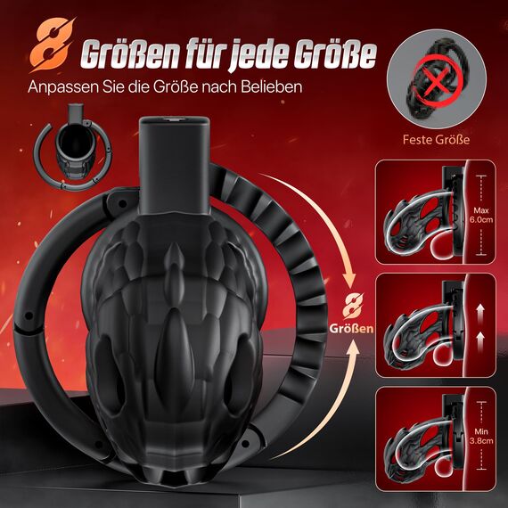 PRONFANS Peniskäfig Sex toys Chastity cage Männer 8 Größen in 1, Keuschheitskäfig herren Sex spielzeug für Paare Männer Sex Sexspielzeug Invisible Lock, Sex toyset für man keuschheitsgürtel Schwarz