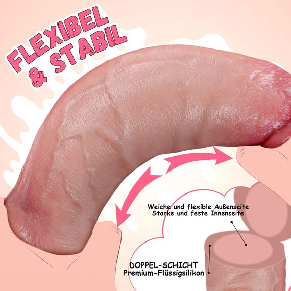 PRONFANS 22.5 * 5.5CM Durchmesser Dicker Dildo Sex Spielzeug für die Frau Männer Paar Realistischer Dildos Klassische Dildos Mit Starkem Saugnapf XL Analdildo Penis Plug Handfrei Sex Toy