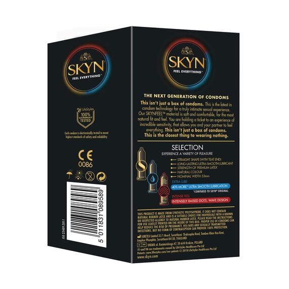 SKYN Selection 50 Stück & Elite 10 Stück/Skynfeel Latexfreie Kondome: 10 x Original, 10 x Intense Feel, 10 x Extra Gleitmittel, Normale Größe, Ultradünn