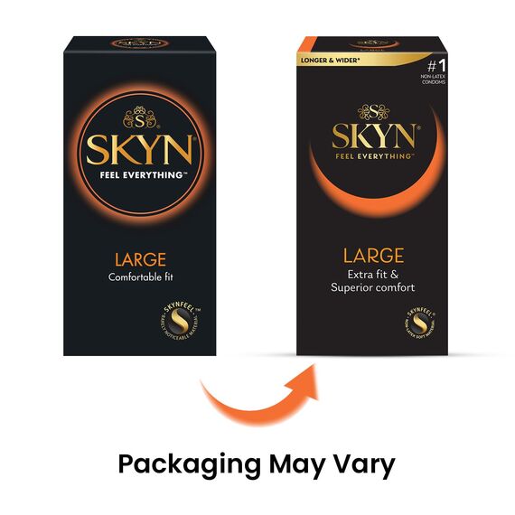 SKYN Large Kondome (72 Stück)| Skynfeel Latexfreie Kondome für Männer, Extra Groß, XXL Grösse Kondome Box, Länger & Breiter, Kondome 56mm Breite