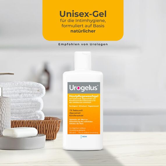 Urogelus – Intimwaschgel für Frauen & Männer – Beruhigend, erfrischend, antiseptisch – Sanfte Intimhygiene für den täglichen Gebrauch – 125 ml - Devicare