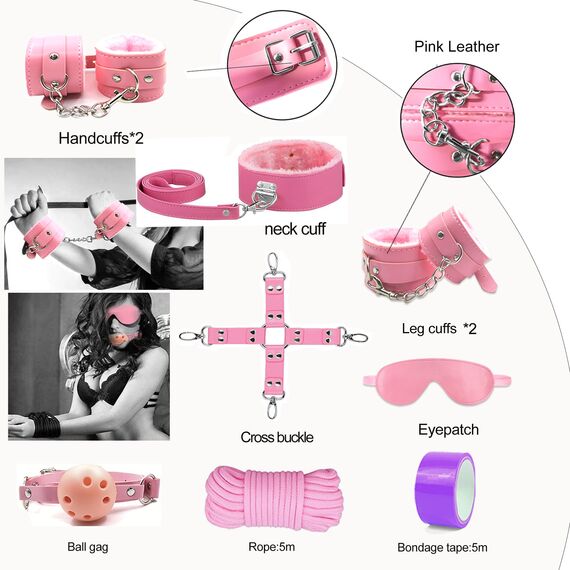 BDSM Set Sex Spielzeug für die Paare,33PCS Bondage Kit Sex Toys mit Handschellen Sexspiele und Anal Plug Sets für Frauen Männer