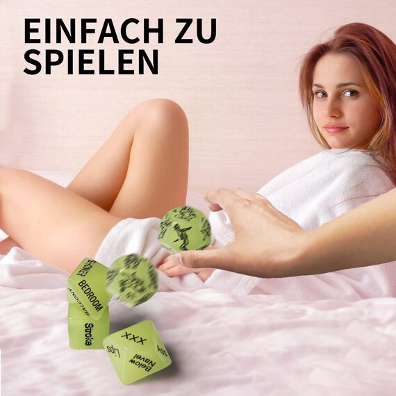 5er Würfelset erotische Würfel für Paare Sex Spiel 36 Position Lehrbuch Würfel Spiel Humor Spiel Paar Schlafzimmer Geschenk für Paar Erwachsene Liebhaber Sex Liebe Spiel für Männer und Frauen (Grün)
