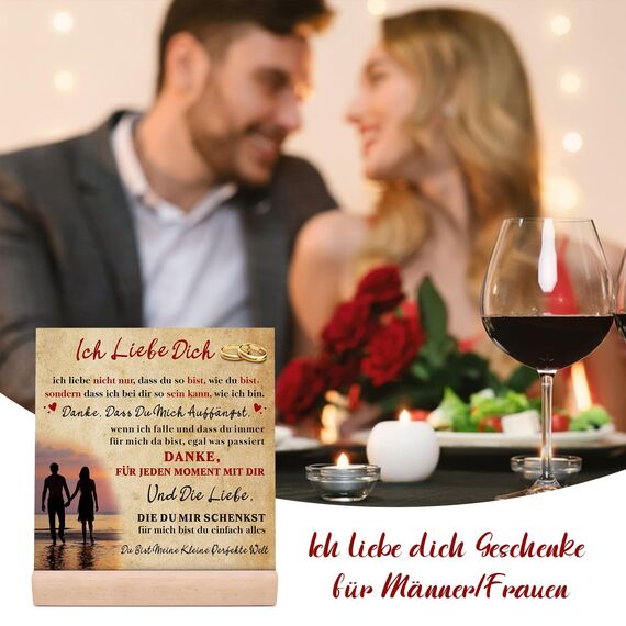 OEAGO Valentinstag Paare Geschenk für Sie ihn,Jahrestag Geschenk für Männer Frauen,Acryl Dekorative Geschenke für Ihn Sie,Geschenke für Frauen Männer an Geburtstag Verlobung Hochzeitstag