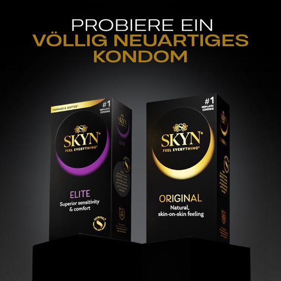 SKYN Intense Feel (20 Stück) & 5 Senses (5 Stück)| Latexfreie Kondome für Männer, Gefühlsecht Hauchzart, Extra Starken Noppen, Stimulierend, Kondome 53mm Breite