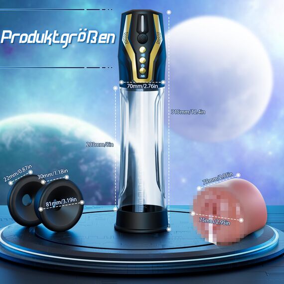 Elektrische Penispumpe Penisvergrößerung Sexspielzeug Masturbator - Sprachsteuerung Penispumpen mit 4 Saugstufen & 4 Trainingsmodi Masturbieren für Männer Sex Sexspielzeug Sex Spielzeug für die Männer