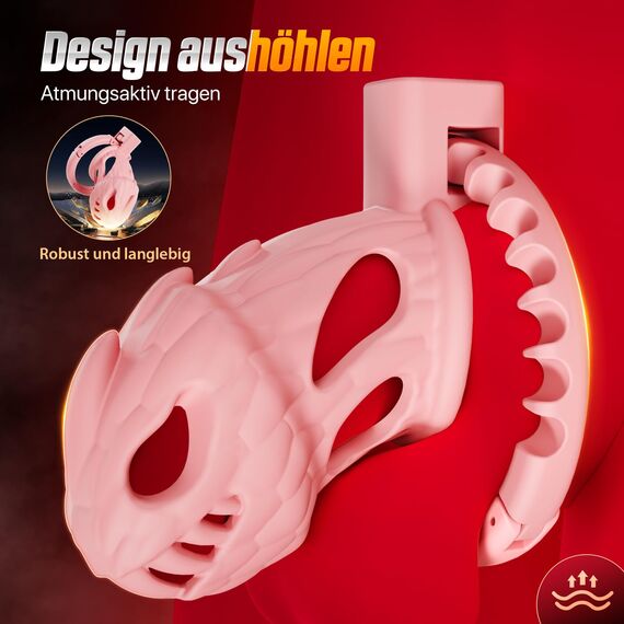 PRONFANS Peniskäfig Sex toys Chastity cage Männer 8 Größen in 1, Keuschheitskäfig herren Sex spielzeug für Paare Männer Sex Sexspielzeug Invisible Lock, Sex toyset für man keuschheitsgürtel Rosa