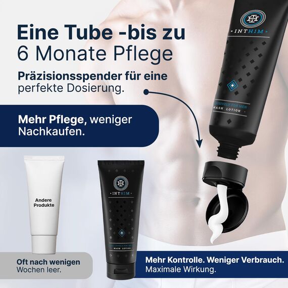 IntHim Entzündungshemmende Intimpflege Männer Set - Intim Waschlotion Herren + After Shave Intim Creme für Männer - pH-Hautneutral & Frei von Parabenen und Allergenen bei Rötungen und Rasurpickeln