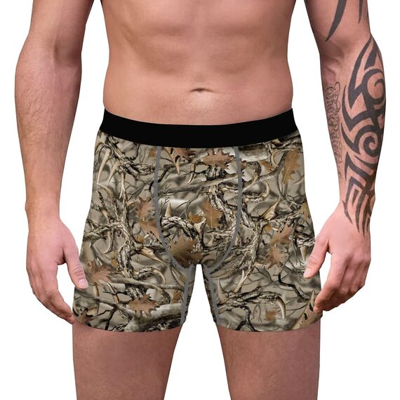 Aueyan, Camouflage-Boxershorts für Herren, Herren-Unterwäsche, Valentinstagsgeschenke für ihn, Freund, Ehemann, Vater, Teenager, Lustige Unterwäsche, Jagd, Unterwäsche, Pyjama-Shorts, Größe XL