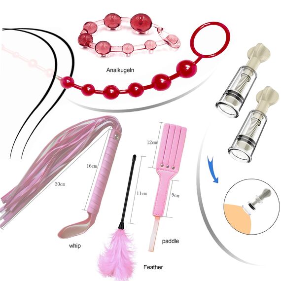 BDSM Set Sex Spielzeug für die Paare,33PCS Bondage Kit Sex Toys mit Handschellen Sexspiele und Anal Plug Sets für Frauen Männer