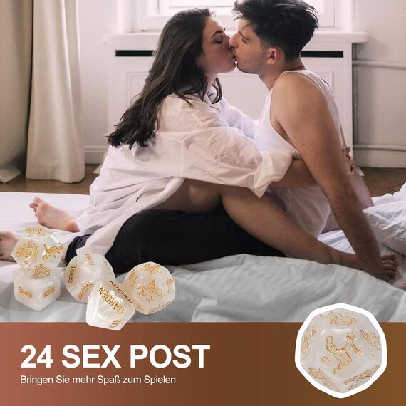 5er Würfelset erotische Würfel für Paare Sex Spiel 36 Position Lehrbuch Würfel Spiel Humor Spiel Paar Schlafzimmer Geschenk für Paar Erwachsene Liebhaber Sex Liebe Spiel für Männer und Frauen (Weiß)