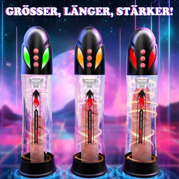 Penis Pumpe Sex Spielzeug für die Männer - Penispumpe für Penisvergrößerung mit 4 Saugenmodi & 4 Druckmodi, Elektrische Penis Pumpe Vakuumpumpe Masturbieren für Männer mit Cockring und Silikonhüllen