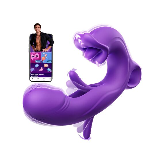 Vibration für Frauen Dildo AI-Sync Vibrator, Sex Spielzeug für die Frau mit 7 Zungenlecken 7 Schlagmodi 7 Vibrationmodi, Vibratorensets für Frauen Sex Toyset für Woman G Punkt Klitoris Vibratoren