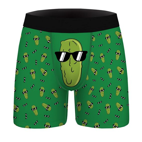 Aueyan Herren-Boxershorts, lustige Unterwäsche, lustiges Geschenk für Männer, kein Eingriff, 1 Stück, Gurke, X-Large