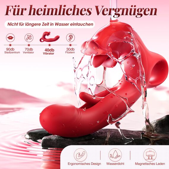 Dildo Vibratorensets für Frauen, Sex Spielzeug für Die Frau Vibrator mit 7 Zungenlecken 7 Schlagmodi 7 Vibrationmodi, Vibration für Frauen Sexspielzeug Brustwarzensauger Klitoris Stimulator für Sie