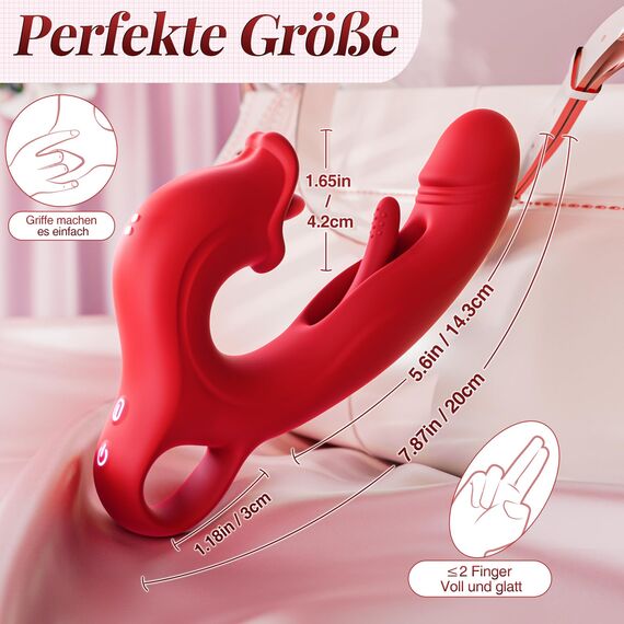 Dildo Vibratorensets für Frauen, Sex Spielzeug für Die Frau Vibrator mit 7 Zungenlecken 7 Schlagmodi 7 Vibrationmodi, Vibration für Frauen Sexspielzeug Brustwarzensauger Klitoris Stimulator für Sie