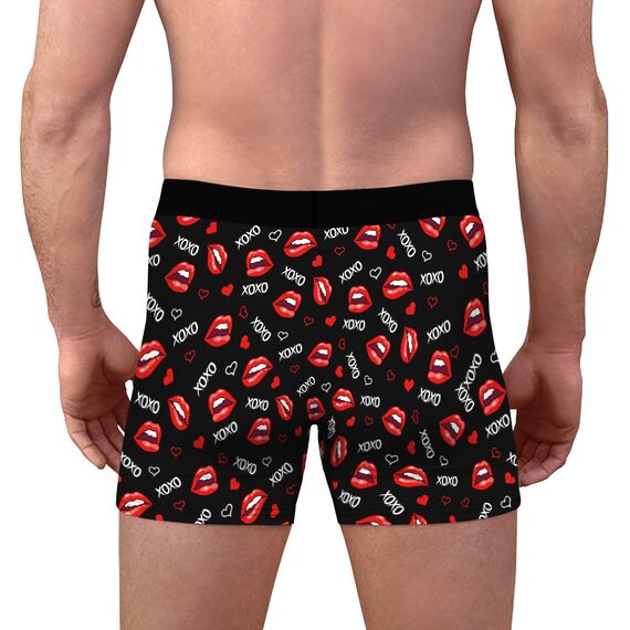 Aueyan Valentins-Boxershorts – lustige sexy Unterwäsche für Freund/Freundin – Herren-Valentinstagsgeschenkideen – mittelhohe Taille klein