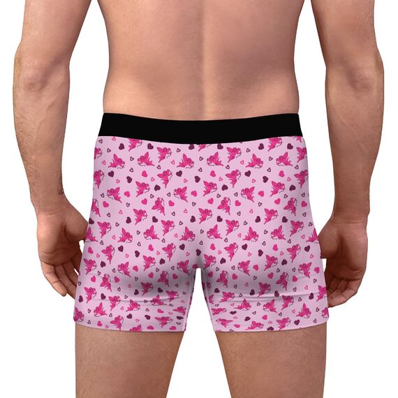 Aueyan, Valentins-Boxershorts für Herren, Rosa Herz-Boxershorts, Lustiges Valentinstagsgeschenk, Niedlich, Unterwäsche, Slip, Unterhose, Pyjama, XXL
