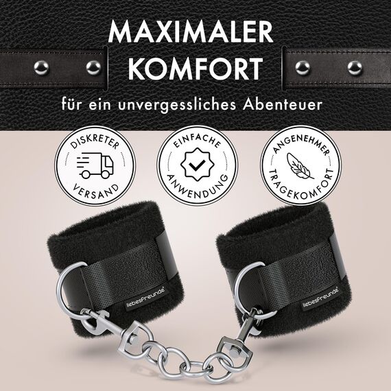Liebesfreunde® Handschellen für sinnliche Sexspiele - Bondage Fesseln Sex Spielzeug für Paare, Erotisches Sexspielzeug BDSM Set, extrem soft