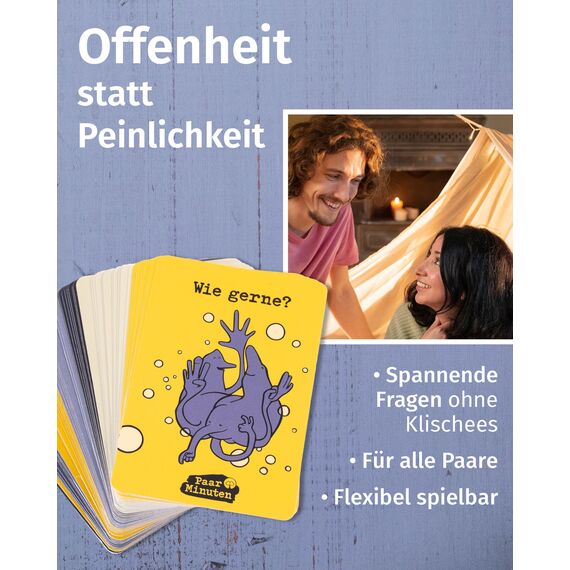 PaarMinuten Bettgeflüster – 53 spielerische Gesprächskarten für Paare und Eltern, liebevolle Geschenkidee zum Valentinstag, Fragespiel zu Intimität, Nähe für zweisame Paarmomente … BETTGEFLÜSTER