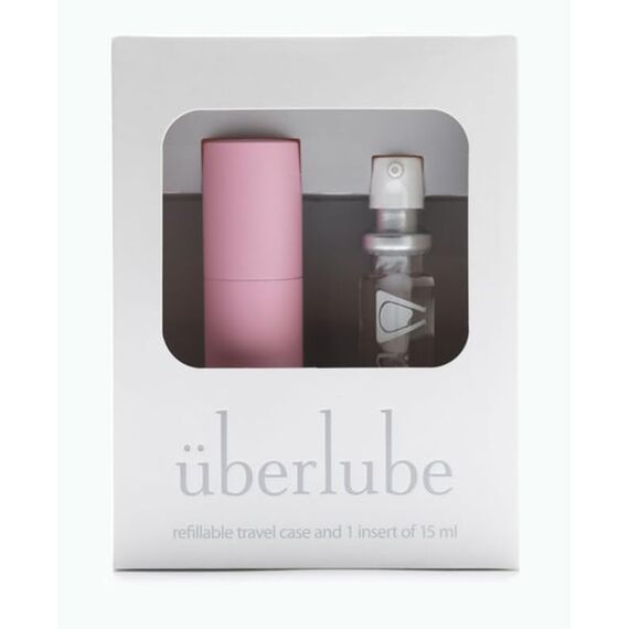 Uberlube Silikon-Gleitmittel Pink für Reisen, geruchloses Silikon, persönliches Gleitmittel, latexsichere Gleitflüssigkeit für Paare, geschmacksneutral, Vaginal- und Analgleitmittel, 15 ml