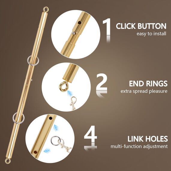 BDSM Bondage Spreizstange Sexspielzeug Set, 10er Sex Rot Leder Fesseln Set mit Handschellen Fußfessel, BDSM Verstellbare Bettfesseln Spielzeug Hart für Paare Frauen Sex