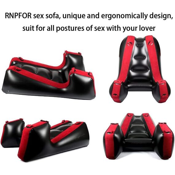 RNPFOR Aufblasbare Sexmöbel für G Punkt Positionshilfe Sexkissen für Erwachsene Spiele Sex Hilfskissen Rampe Sex Sofa Bett Paare Vergnügen Sexartikel Stuhl für Frauen (Red)