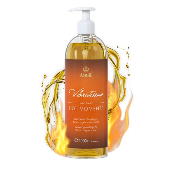 Vibratissimo Hot Moments 1000 ml Massageöl - Aufheizendes Massageerlebnis - Stimulierende Massageöle, Entspannung Für Paare & Gleitöl