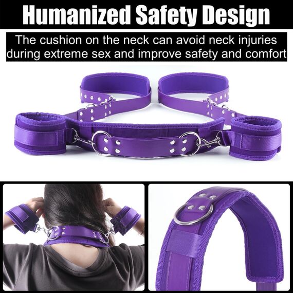 Sex Spielzeug für Die Paare Extrem Hart BDSM Bondage - Offenes Bein Fesseln Handschellen für Sexspiele, Sex Toys Bondageset Fessel Set Anfänger (Lila)