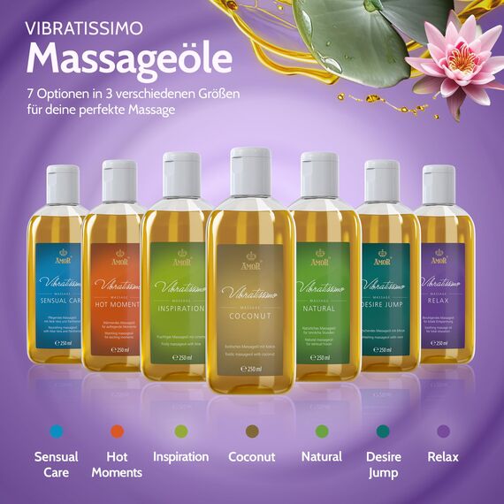 Vibratissimo Relax 250 ml Massageöl - Tief entspannende Duftmischung - Beruhigend, Stressabbau, Entspannung & Gleitöl
