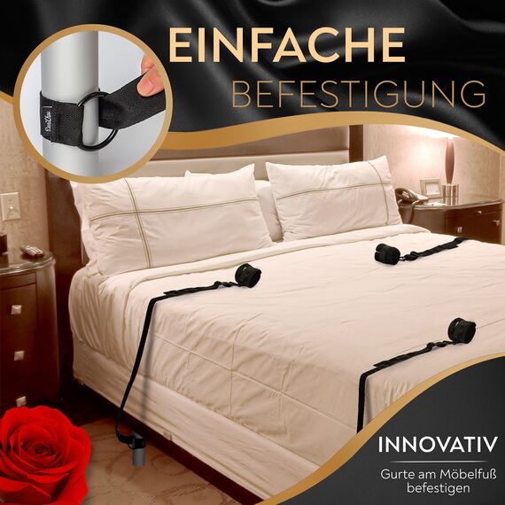 DaniChou Bettfesseln - FlexBind Sex Set | Fixierung am Möbelfuß | Sex Toys, Fesseln für Frau/Mann, BDSMS Fesseln Set BDSMS Toys, Bondageset Fessel Set, Sex Spielzeug für Paare