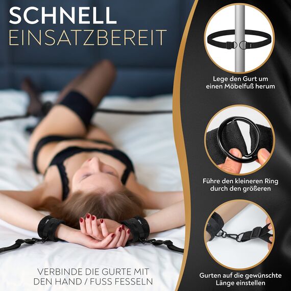 DaniChou Bettfesseln - FlexBind Sex Set | Fixierung am Möbelfuß | Sex Toys, Fesseln für Frau/Mann, BDSMS Fesseln Set BDSMS Toys, Bondageset Fessel Set, Sex Spielzeug für Paare