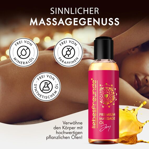 Liebesfreunde® Massageöl Joy - Sinnliches Massage Öl zur Entspannung für Paare, 150 ml