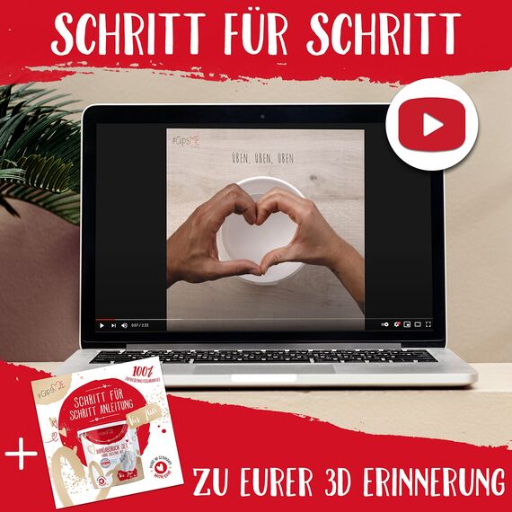 GipsME 3D Handabdruck Set für Paare mit Farbe metallic Gold [ Made in Germany ] Jahrestag Geschenk für Ihn & Sie, personalisierte Partner Geschenke zur Hochzeit, Gipsabdruck Hände Paar