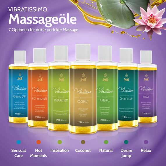 Vibratissimo Relax 100 ml Massageöl - Tief entspannende Duftmischung - Beruhigend, Stressabbau, Entspannung & Gleitöl, Liebesöl