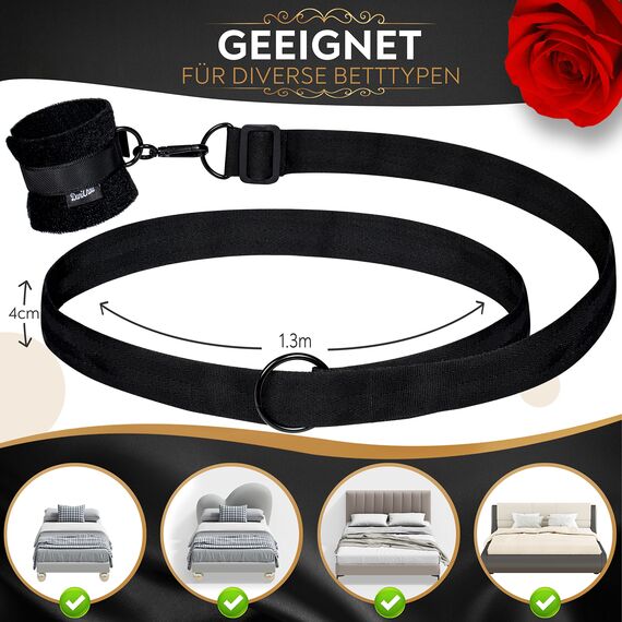 DaniChou Bettfesseln - FlexBind Sex Set | Fixierung am Möbelfuß | Sex Toys, Fesseln für Frau/Mann, BDSMS Fesseln Set BDSMS Toys, Bondageset Fessel Set, Sex Spielzeug für Paare