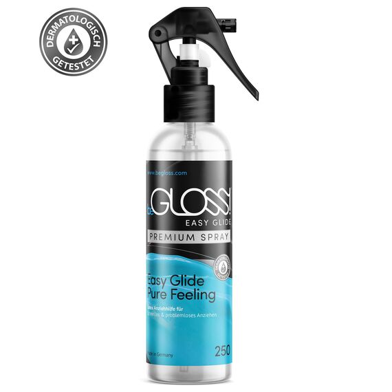 beGLOSS Easy Glide PREMIUM SPRAY 250 Die Latex Pflege Anziehhilfe für Latex Kleidung
