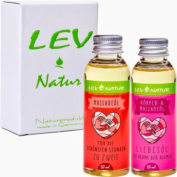 Lev-Natur Massageöl Liebesöl Geschenkset Erotiköl, Naturprodukt direkt vom Hersteller, nur Hochwertige naturreine Öle 2 St. x 50ml