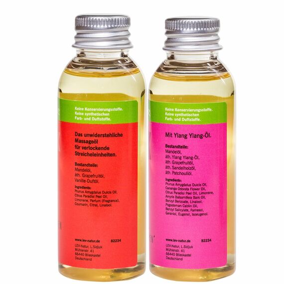 Lev-Natur Massageöl Liebesöl Geschenkset Erotiköl, Naturprodukt direkt vom Hersteller, nur Hochwertige naturreine Öle 2 St. x 50ml