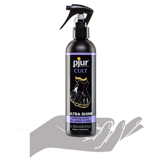 pjur CULT Ultra Shine - Latex Pflege für intensiven Glanzeffekt ohne Nachpolieren - auch für Gummi (250ml)