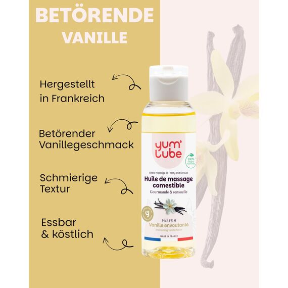 Yum'Lube | Sex & erotik massageöl öl für massage & intimate | Body oil mit vanille | Massageöl öl intim geeignet als sexöl | Massage oil für intimbereich & massage öl sex intimbereich
