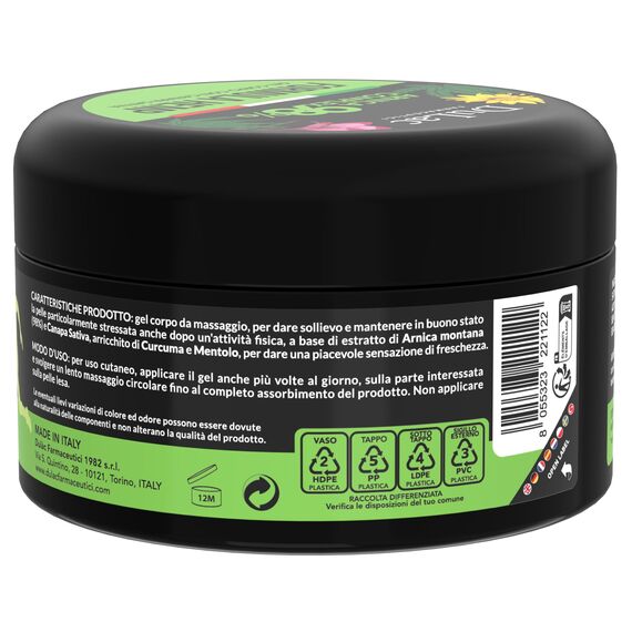 DuLàc, Arnica Complex 98 Hemp - Verstärkte Formel 300 ml, Arnika Salbe in Gel mit Teufelskralle, Hanf Sativa, Menthol und Kurkuma, zur Massage von Muskeln und Gelenken, Dermatologisch, Made in Italy