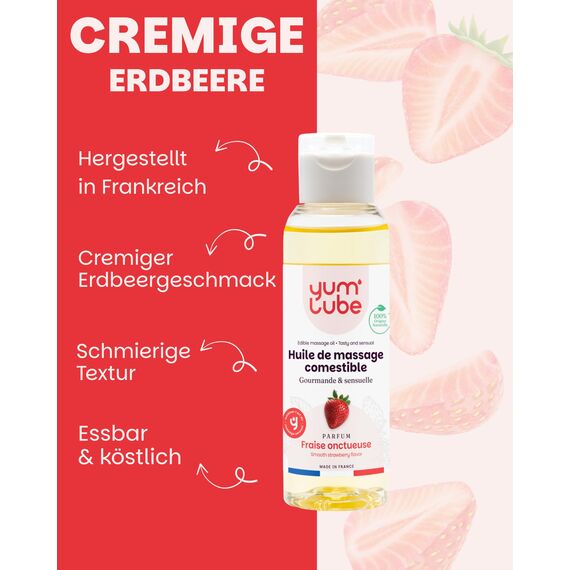 Yum'Lube | Sex & erotik massageöl öl für massage & intimate | Body oil mit erdbeere | Massageöl öl intim geeignet als sexöl | Massage oil für intimbereich & massage öl sex intimbereich
