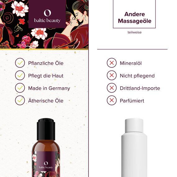 Baltic Beauty Exklusives Massageöl - Sensual Rebellion - Hochwertiges Massageöl für sinnliche, entspannende Massagen mit verführerischem Duft und pflegenden Inhaltsstoffen