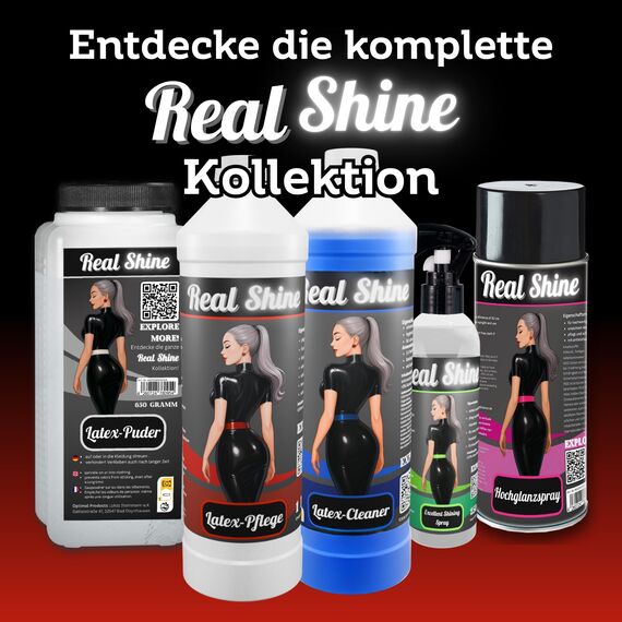 Optimal Products Latexpflege REALSHINE Silikonöl 1 Liter I dermatologisch getestetes Öl für Latex I professionelle Gummipflege und ergiebige Anziehhilfe I geruchslose Latexpflege für Hochglanz-Optik