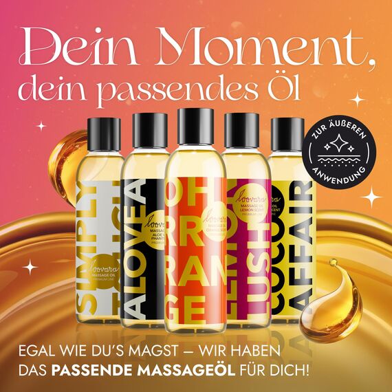 LOOVARA Massageöl OH RRRANGE 150 ml mit Orangen Aroma für genussvolle Massagen - Premium Erotik Massage Öl