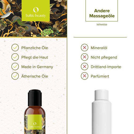 Baltic Beauty Exklusives Massageöl - Orange Lemongrass - Aromatisches Massageöl für sinnliche Massagen mit frischem Duft und pflegenden, natürlichen Inhaltsstoffen