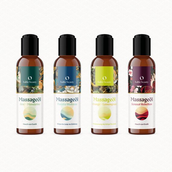 Baltic Beauty Exklusives Massageöl - Floralia Wellness - Hochwertiges Massageöl für erholsame Massagen mit floralen Düften und natürlichen, pflegenden Inhaltsstoffen