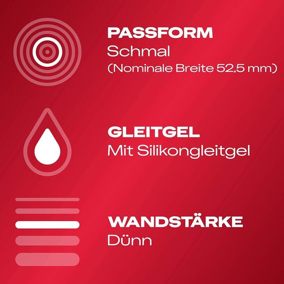 Durex Gefühlsecht Slim Fit Kondome – Hauchzarte Kondome mit schmaler Passform für intensives Empfinden – 4er Pack (4 x 8 Stück)